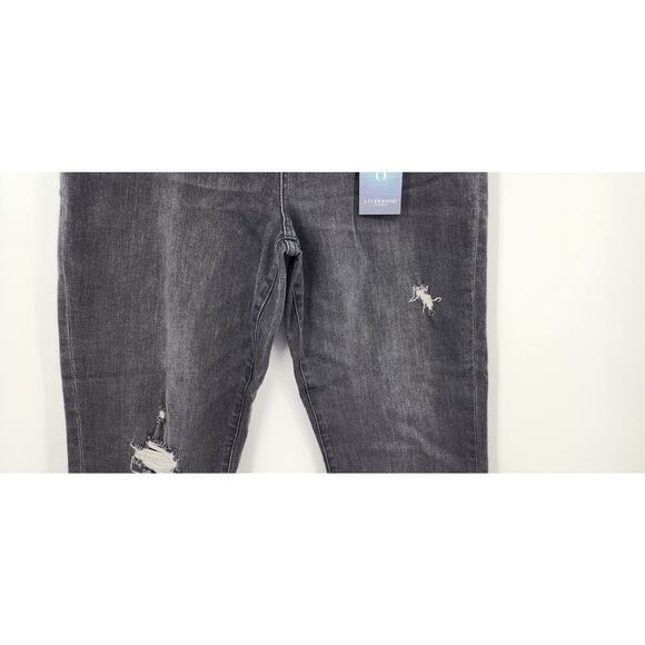 New NWT Liverpool Kennedy Crop Straight Washed Black Jeans Size 12 31 - Picture 6 of 13